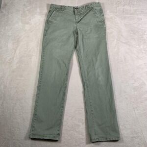 Hawkings McGill Chino Pants Mens‎ 33x32(33x30) Green Skinny Flat Front Casual